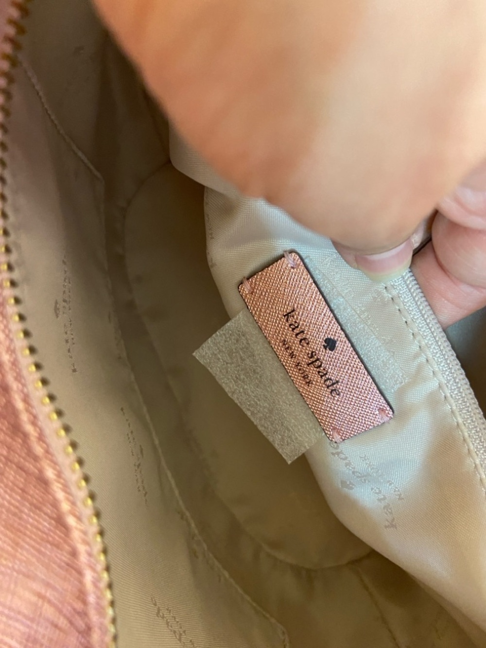 KATE SPADE Pink Glitter Small Tote Purse with Shoulder Strap New without Tags - Picture 11 of 16